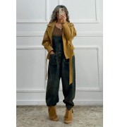 Σουέτ πανωφόρι κάμελ