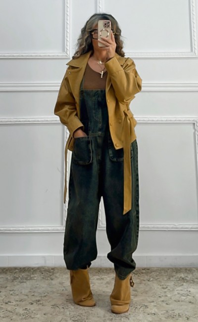 Σουέτ πανωφόρι κάμελ