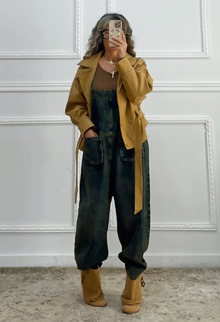 Σουέτ πανωφόρι κάμελ