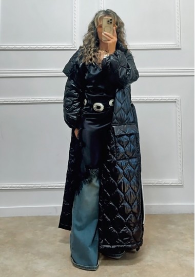 Μακρύ puffer μαύρο
