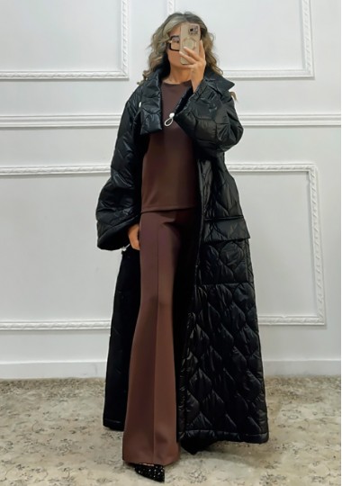 Μακρύ puffer μαύρο