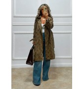 Πανωφόρι σουέτ με διάτρητο σχέδιο