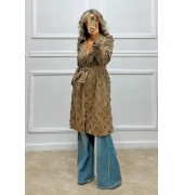 Πανωφόρι σουέτ με διάτρητο σχέδιο