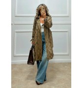 Πανωφόρι σουέτ με διάτρητο σχέδιο