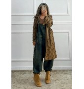 Πανωφόρι σουέτ με διάτρητο σχέδιο