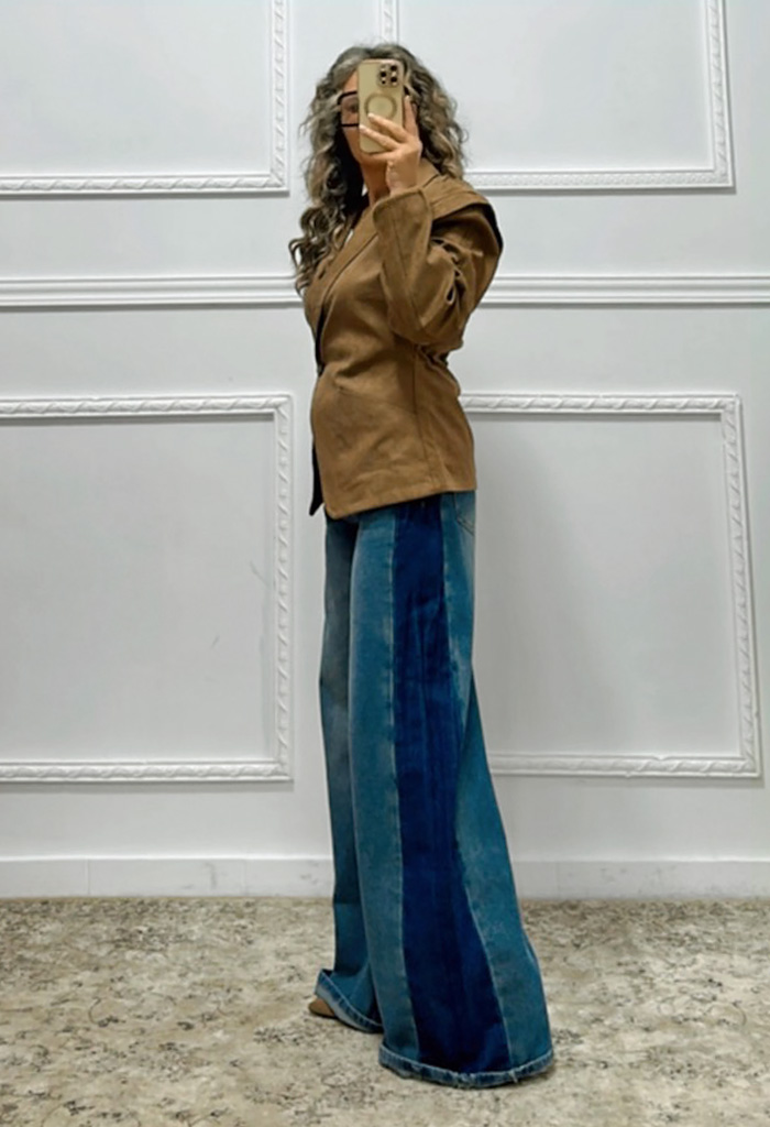 Streetstyle τζιν με ρίγα στο πλάι