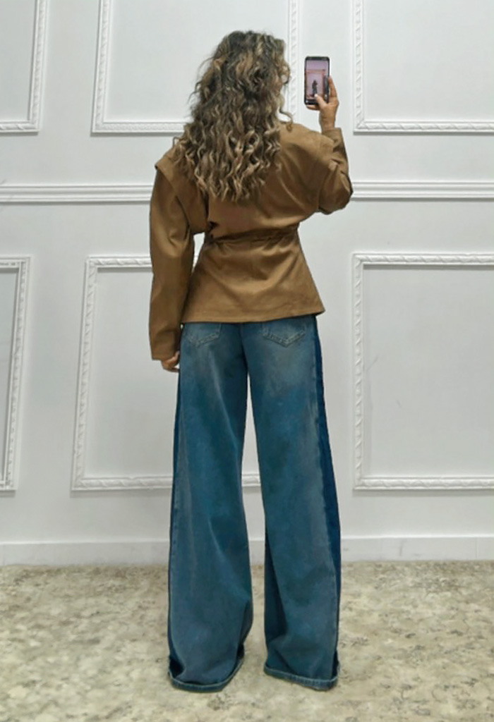 Streetstyle τζιν με ρίγα στο πλάι