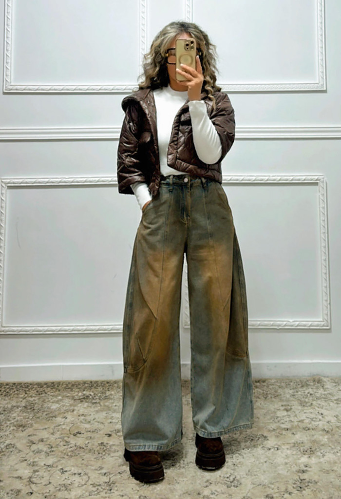 Ψηλόμεσο barrel τζιν παντελόνι