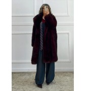 Oversized γούνα μπορντό Oversized γούνα μπορντό