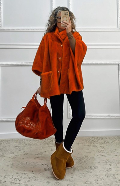 Μεγάλη γούνινη τσάντα