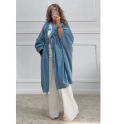 Oversized μπουφάν μπλε ραφ