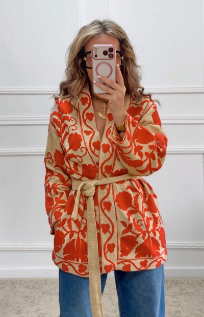 Sackcloth πανωφόρι με κεντήματα