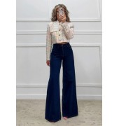 Ισόφαρδο τζιν παντελόνι μπλε σκούρο