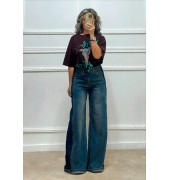 Streetstyle τζιν με ρίγα στο πλάι