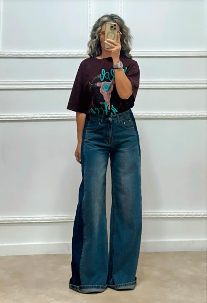 Streetstyle τζιν με ρίγα στο πλάι