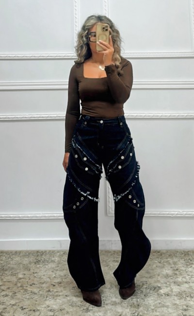 Barrel τζιν με λεπτομέρειες