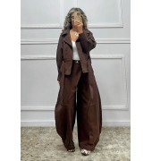 Σουέτ πανωφόρι σοκολά