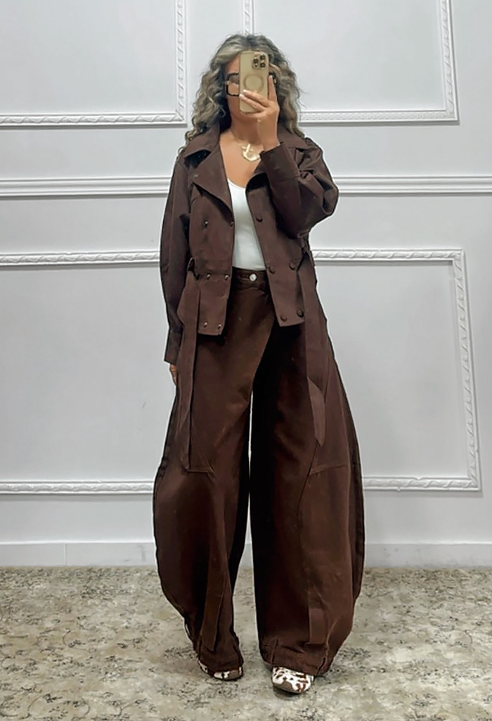 Σουέτ πανωφόρι σοκολά