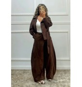 Σουέτ πανωφόρι σοκολά