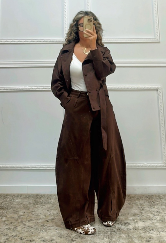 Σουέτ πανωφόρι σοκολά