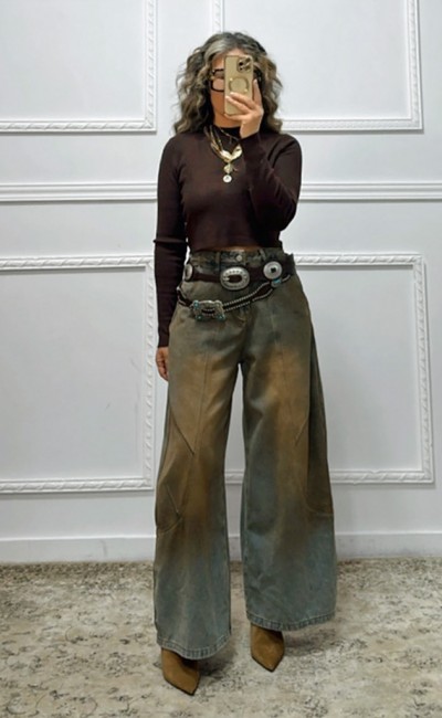 Ψηλόμεσο barrel τζιν παντελόνι