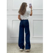 Ισόφαρδο τζιν παντελόνι μπλε σκούρο