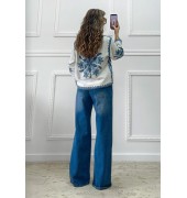 Ισόφαρδο τζιν παντελόνι μπλε