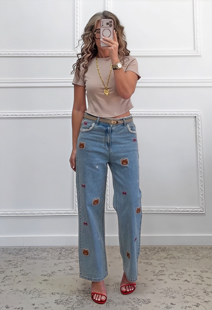 Μπλούζα βαμβακερή μπεζ Μπλούζα βαμβακερή μπεζ