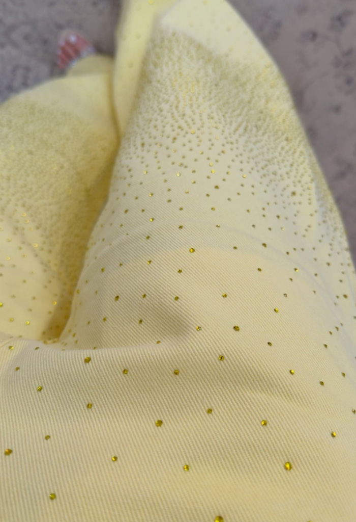 Τζιν παντελόνι με στρας κίτρινο