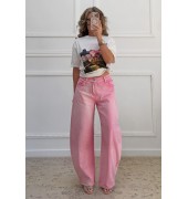 Τζιν παντελόνι με στρας ροζ