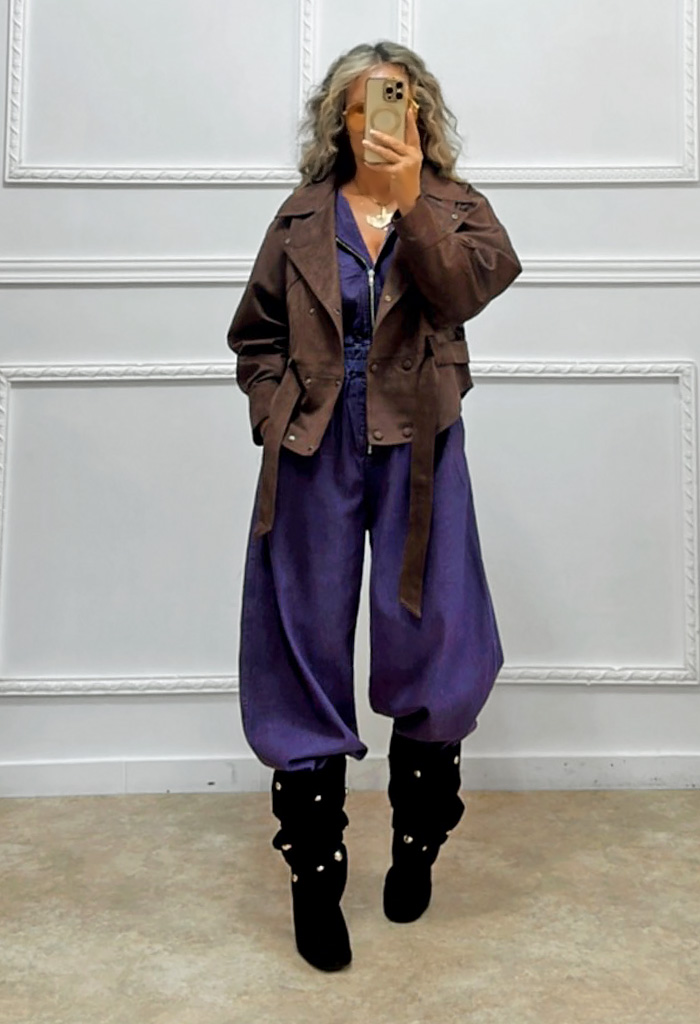 Σουέτ πανωφόρι σοκολά