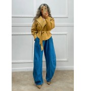 Σουέτ πανωφόρι κάμελ