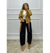 Σουέτ πανωφόρι κάμελ