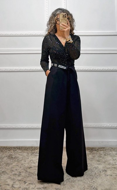 Κορμάκι διαφάνεια με στρας