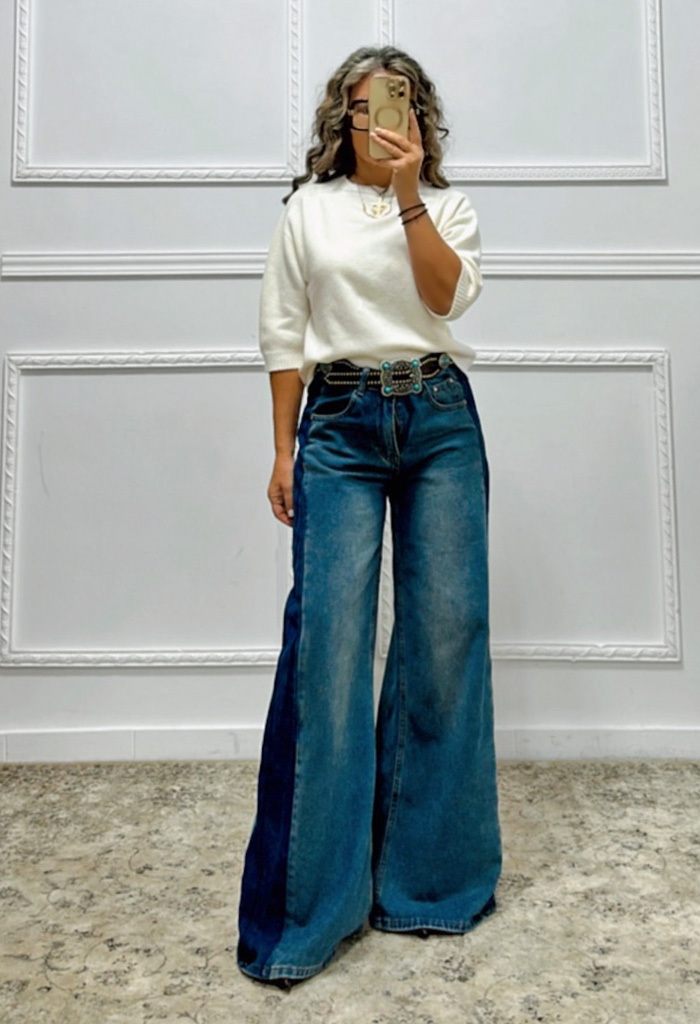 Streetstyle τζιν με ρίγα στο πλάι