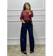 Barrel τζιν σκούρο μπλε