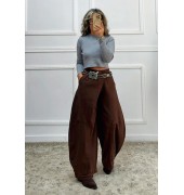 Super baggy τζιν με σταυρωτό κούμπωμα