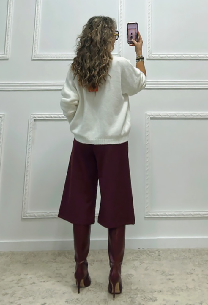 Πουλόβερ με παγιέτα εκρού Πουλόβερ με παγιέτα εκρού