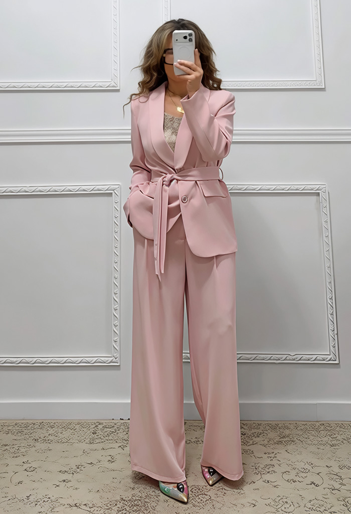 Κοστούμι παντελόνα-σακάκι ροζ