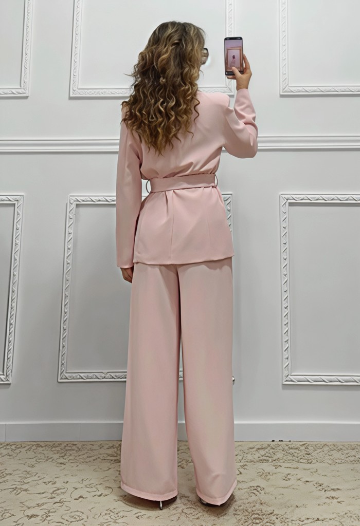Κοστούμι παντελόνα-σακάκι ροζ