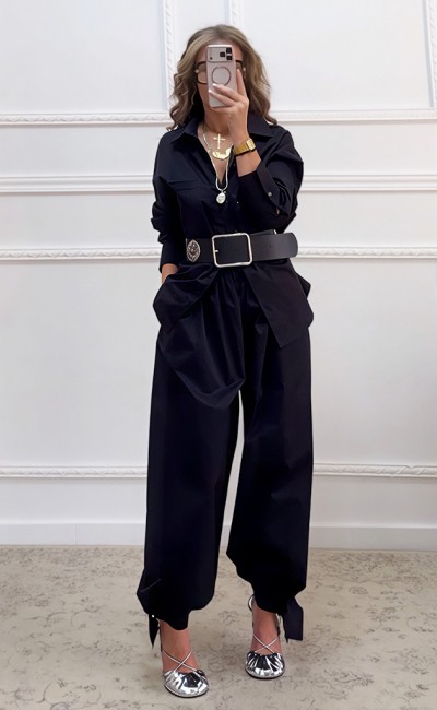 Σετ πουκάμισο και παντελόνι μαύρο