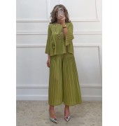 Πλισέ σετ μπλούζα-παντελόνα