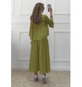 Πλισέ σετ μπλούζα-παντελόνα