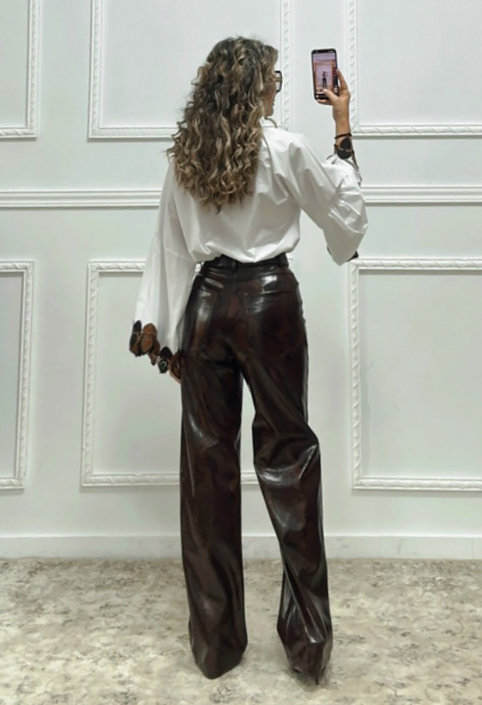 Παντελόνι δερματίνη snake print Παντελόνι δερματίνη snake print