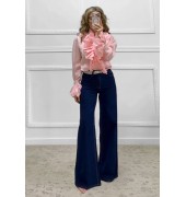 Ισόφαρδο τζιν παντελόνι μπλε σκούρο