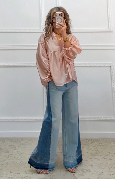 Oversized πουκαμίσα ροζ