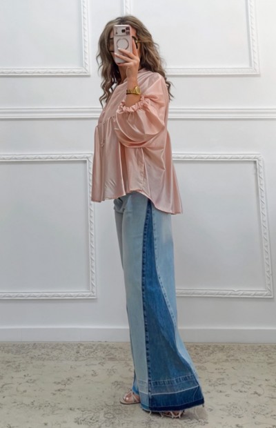 Oversized πουκαμίσα ροζ