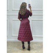 Φούστα puffer μπορντό Φούστα puffer μπορντό