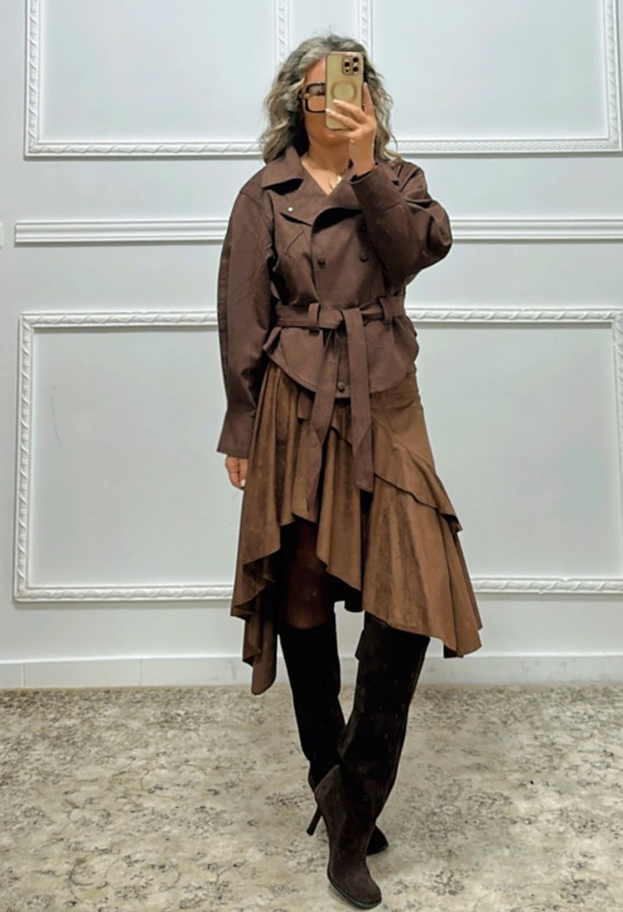 Σουέτ πανωφόρι σοκολά