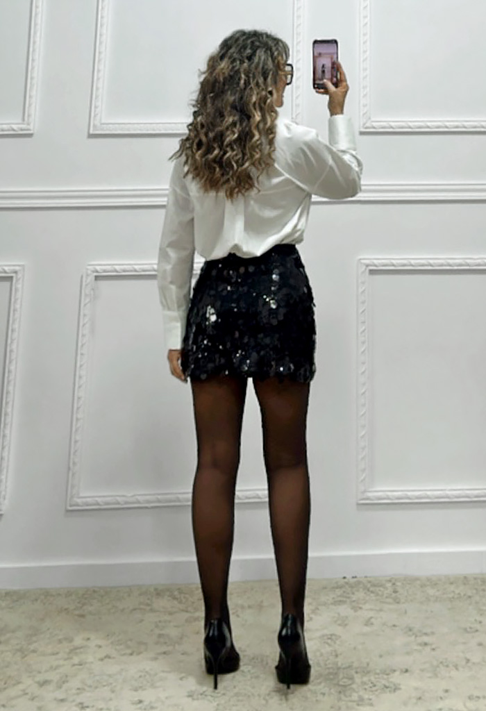 Mini φούστα με παγιέτα μαύρη Mini φούστα με παγιέτα μαύρη